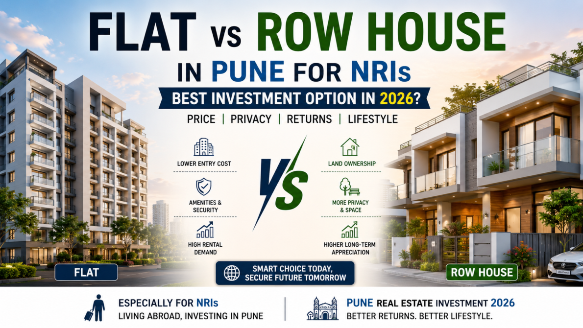 Flat vs Row House in Pune for NRIs best property investment option 2026
