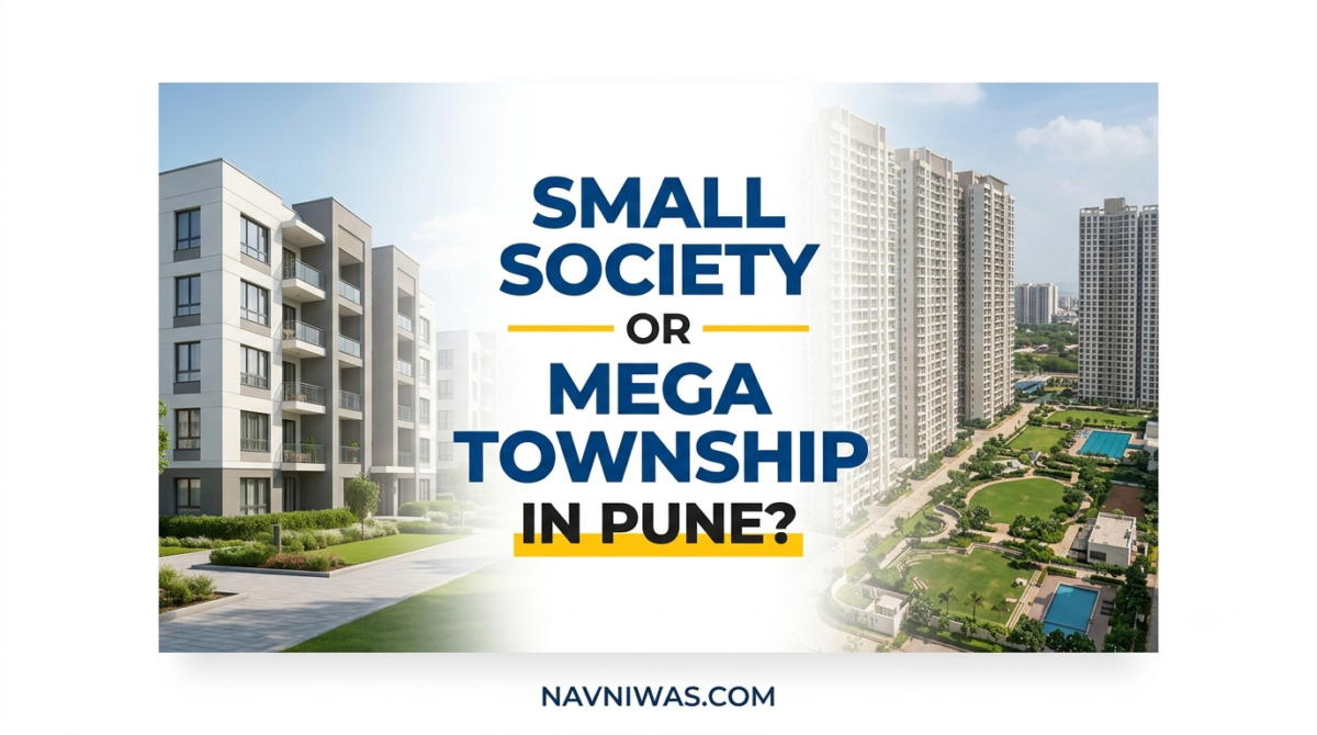 Pune city residential high-rise township vs low-rise standalone apartment building
